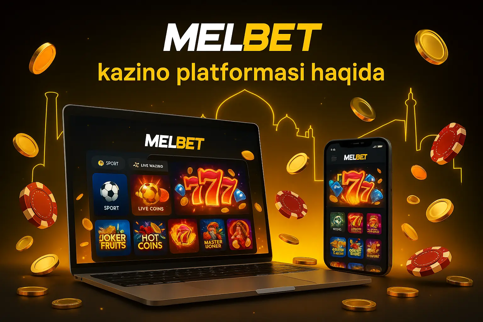 MelBet tizimi: Stavkalar, kazino va jonli o‘yinlar